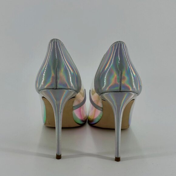 DKNY Iridescent Holographic Pointed Toe Heels Size 6 Stiletto Pumps Womens - Picture 2 of 7